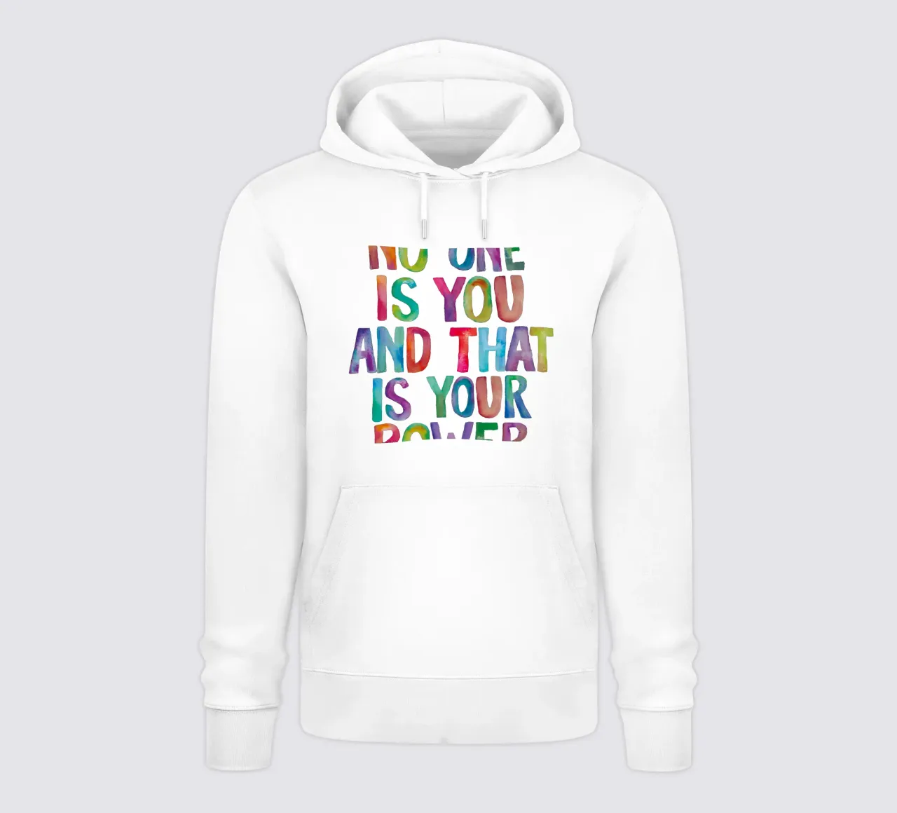 Nadie eres tú y ése es tu poder Tipografía arco iris sudadera con capucha de THE MOTIVATED TYPE