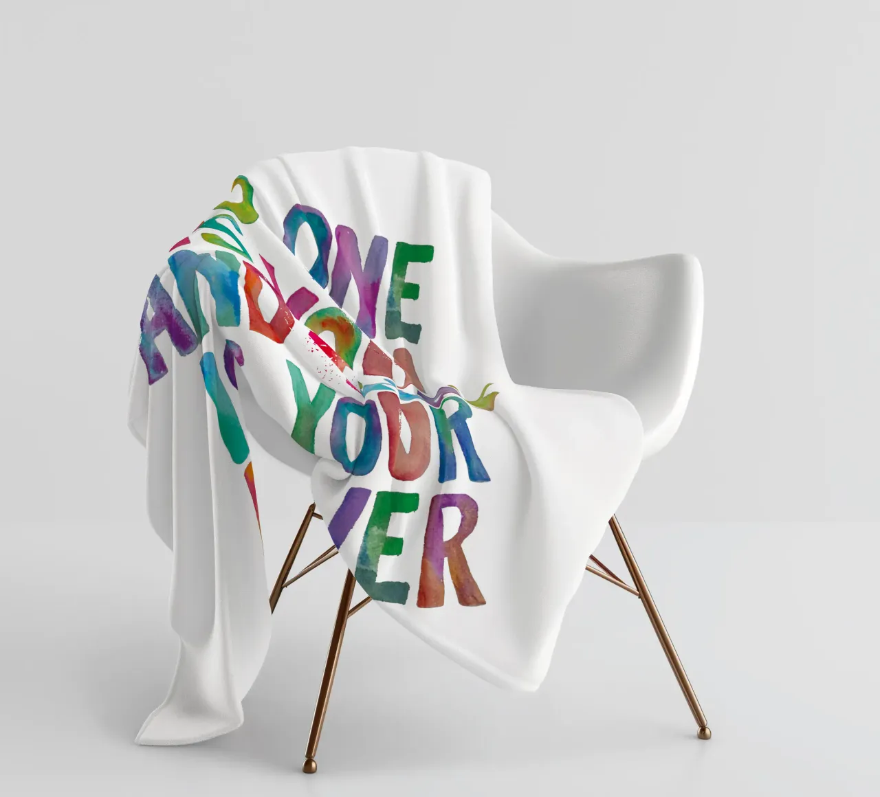 No One is You and That is Your Power Rainbow Typography fleece blanket by THE MOTIVATED TYPE