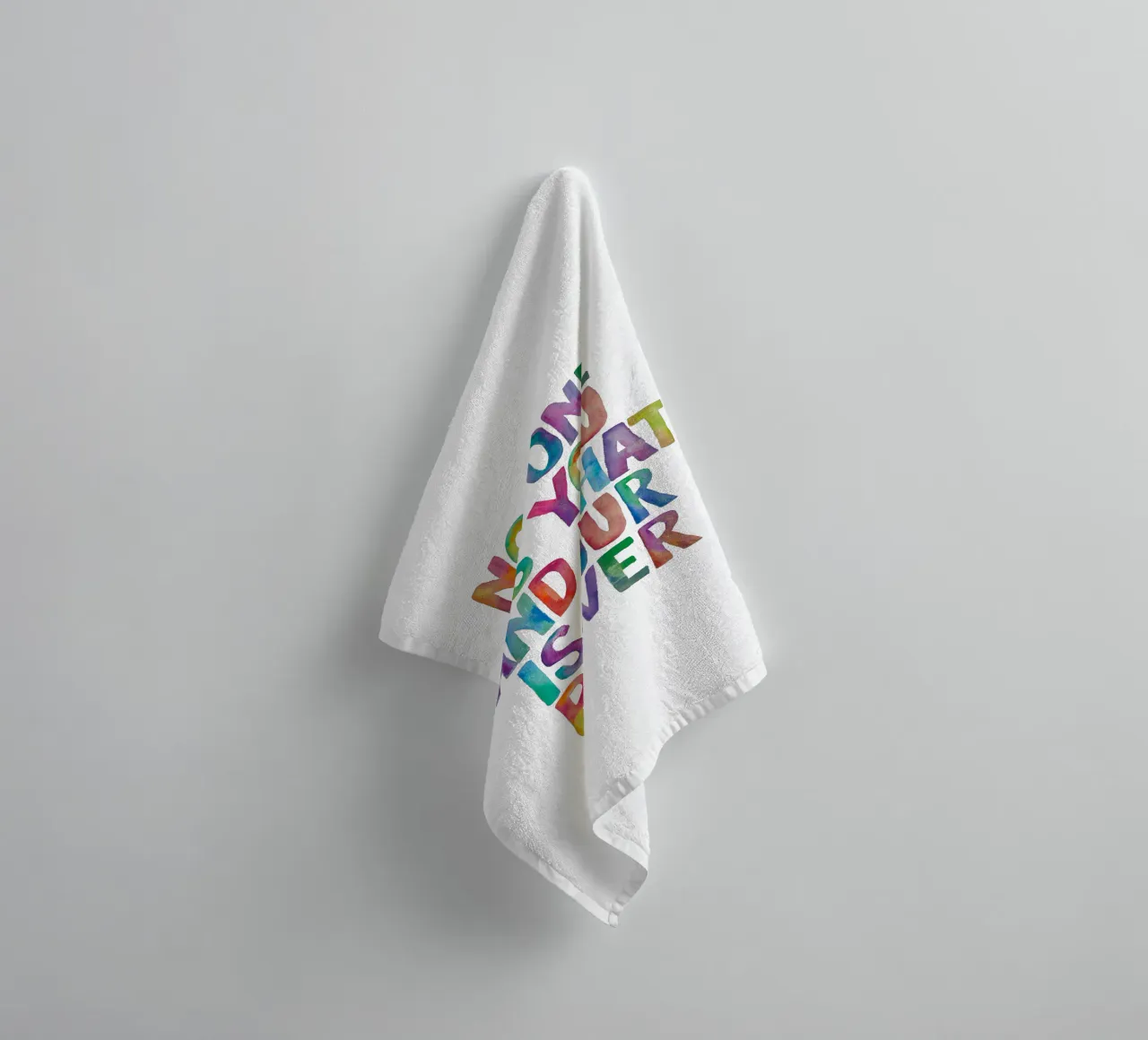 No One is You and That is Your Power Rainbow Typography towel by THE MOTIVATED TYPE