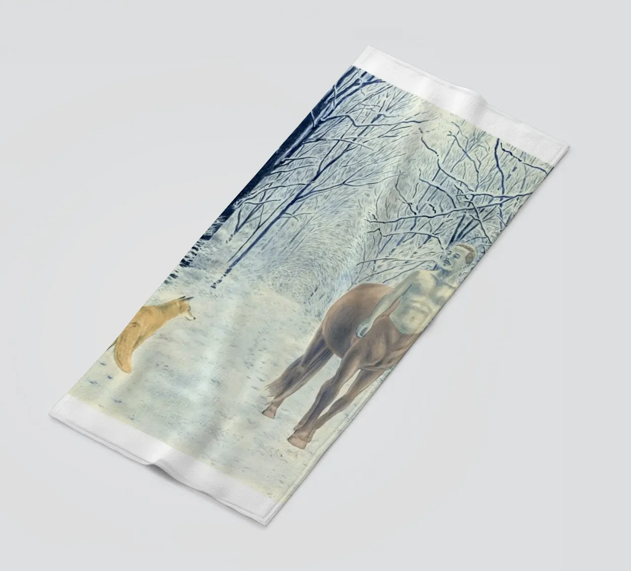 Renard et Centaure serviette de plage de Humphrey VIDAL