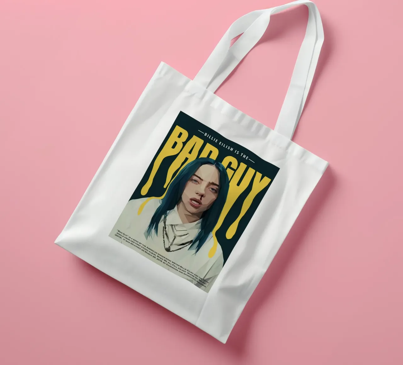 Bad Guy tote bag by Low poly art