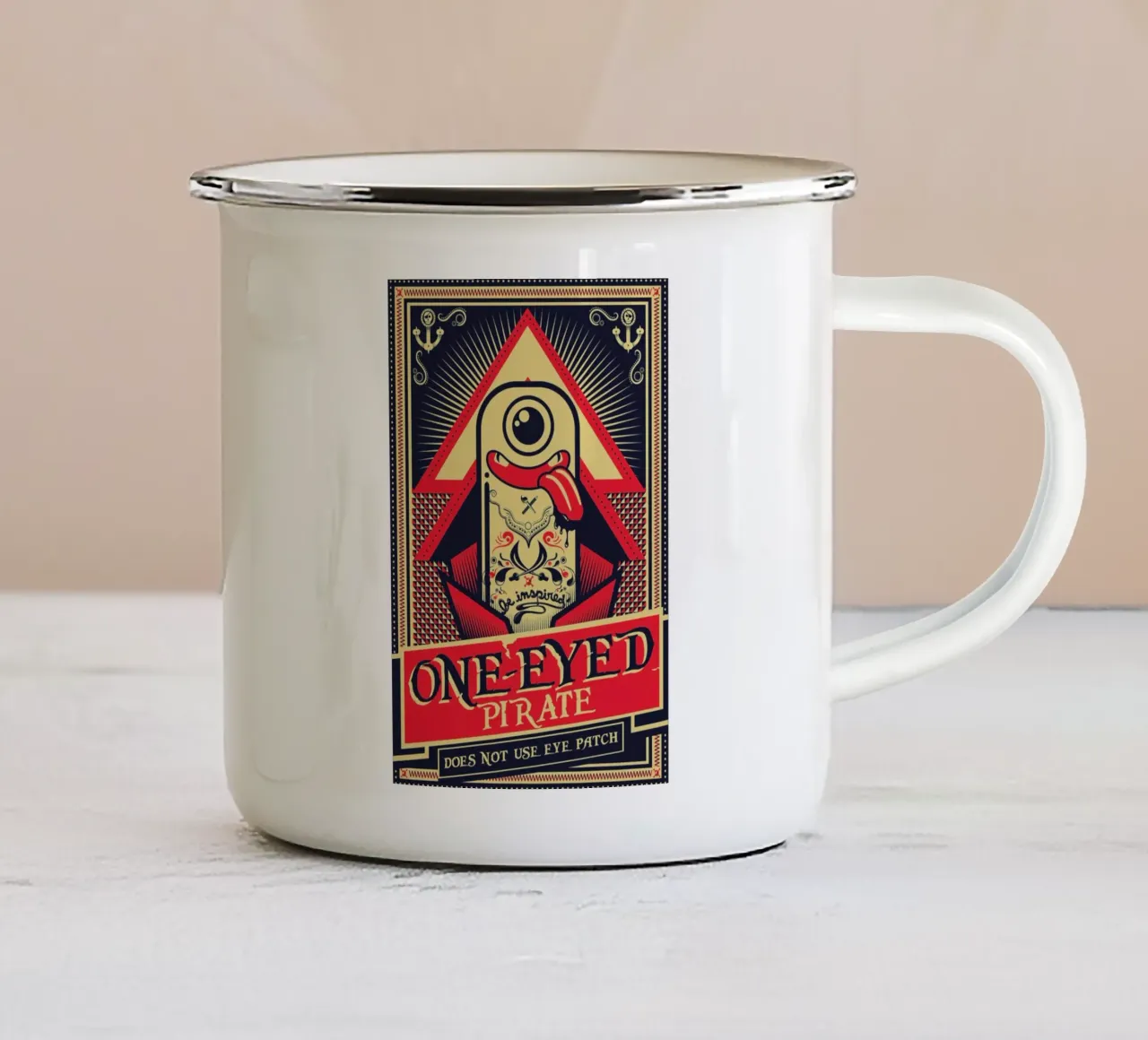 One-eyed pirate tazza in smalto da Victor Beuren