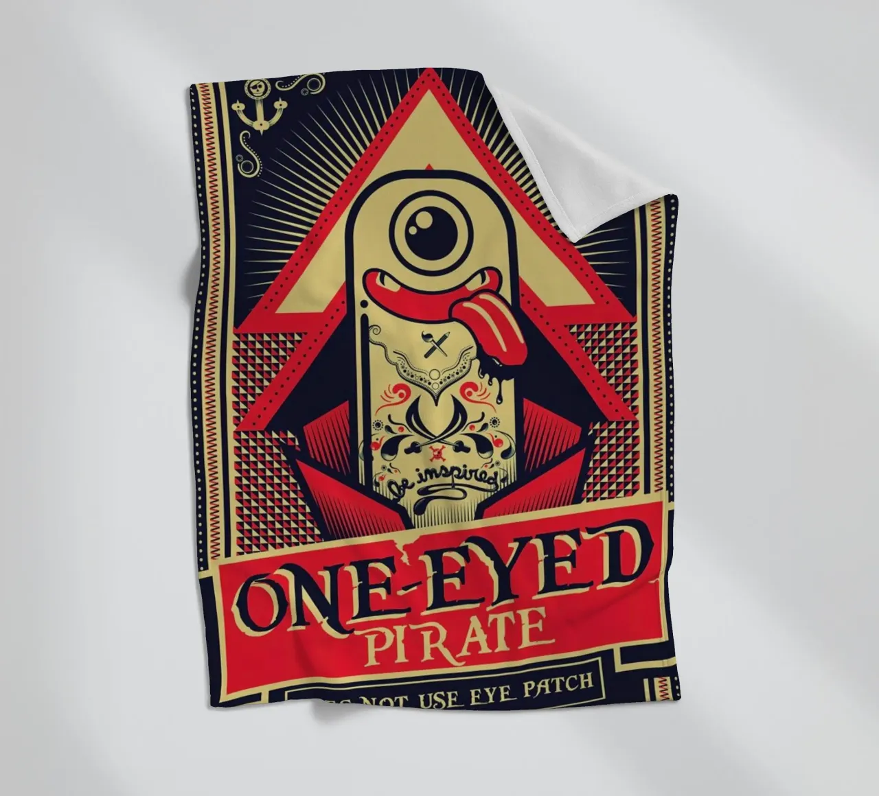 One-eyed pirate fleece blanket by Victor Beuren