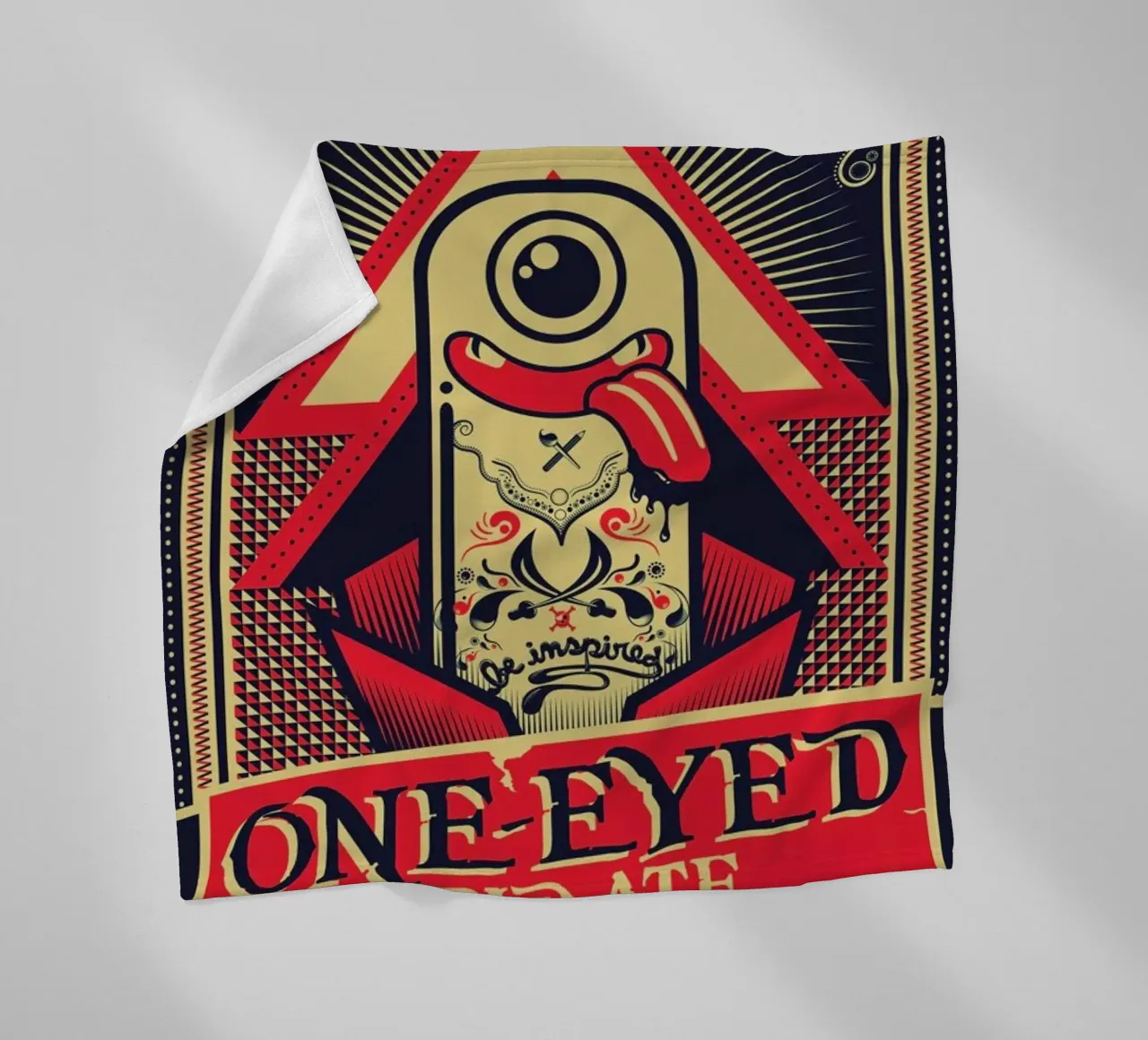 One-eyed pirate fleece blanket by Victor Beuren