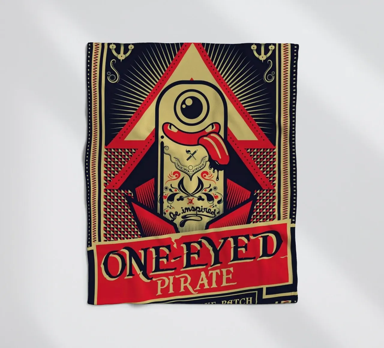One-eyed pirate fleece blanket by Victor Beuren