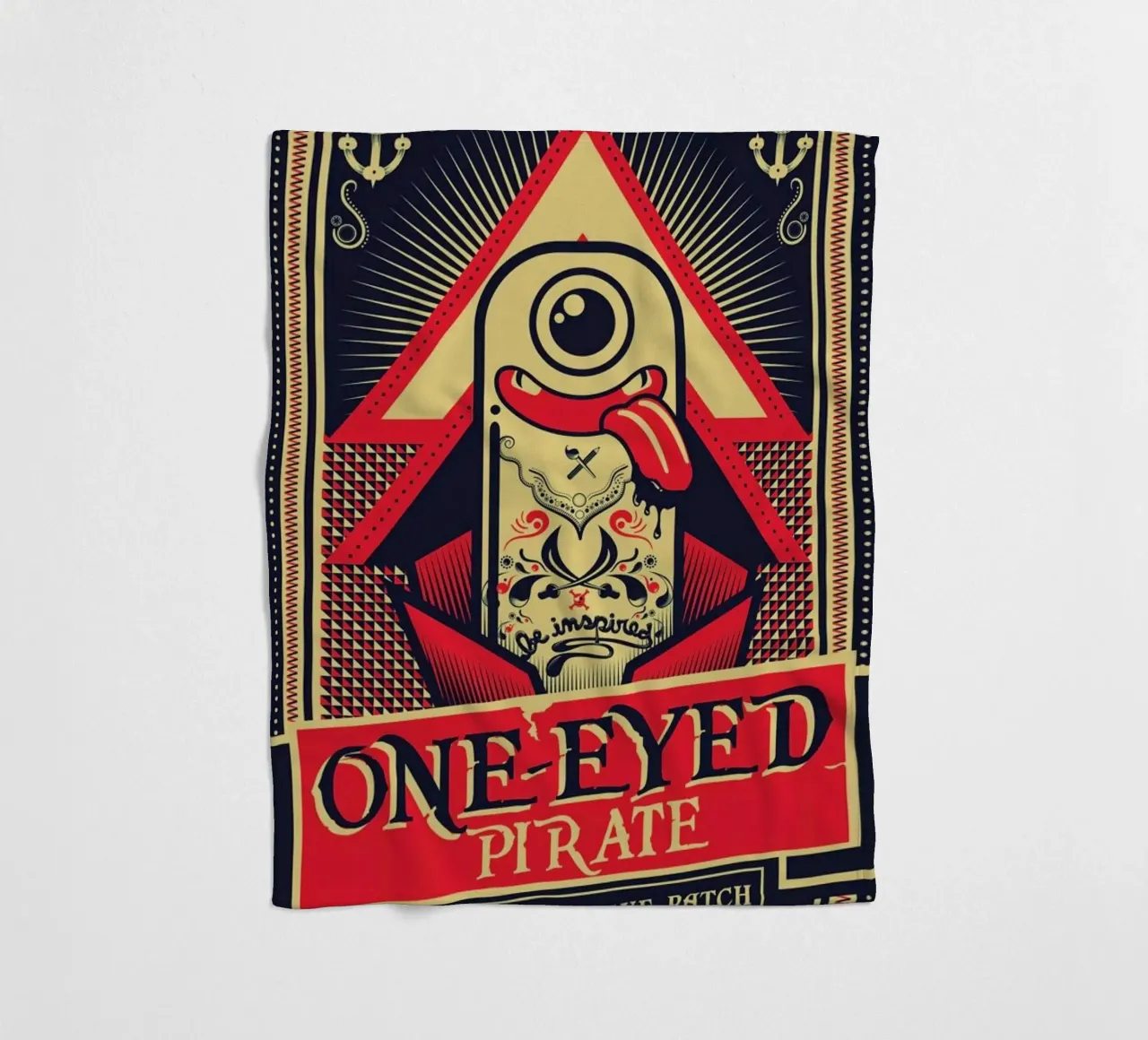 One-eyed pirate fleece blanket by Victor Beuren
