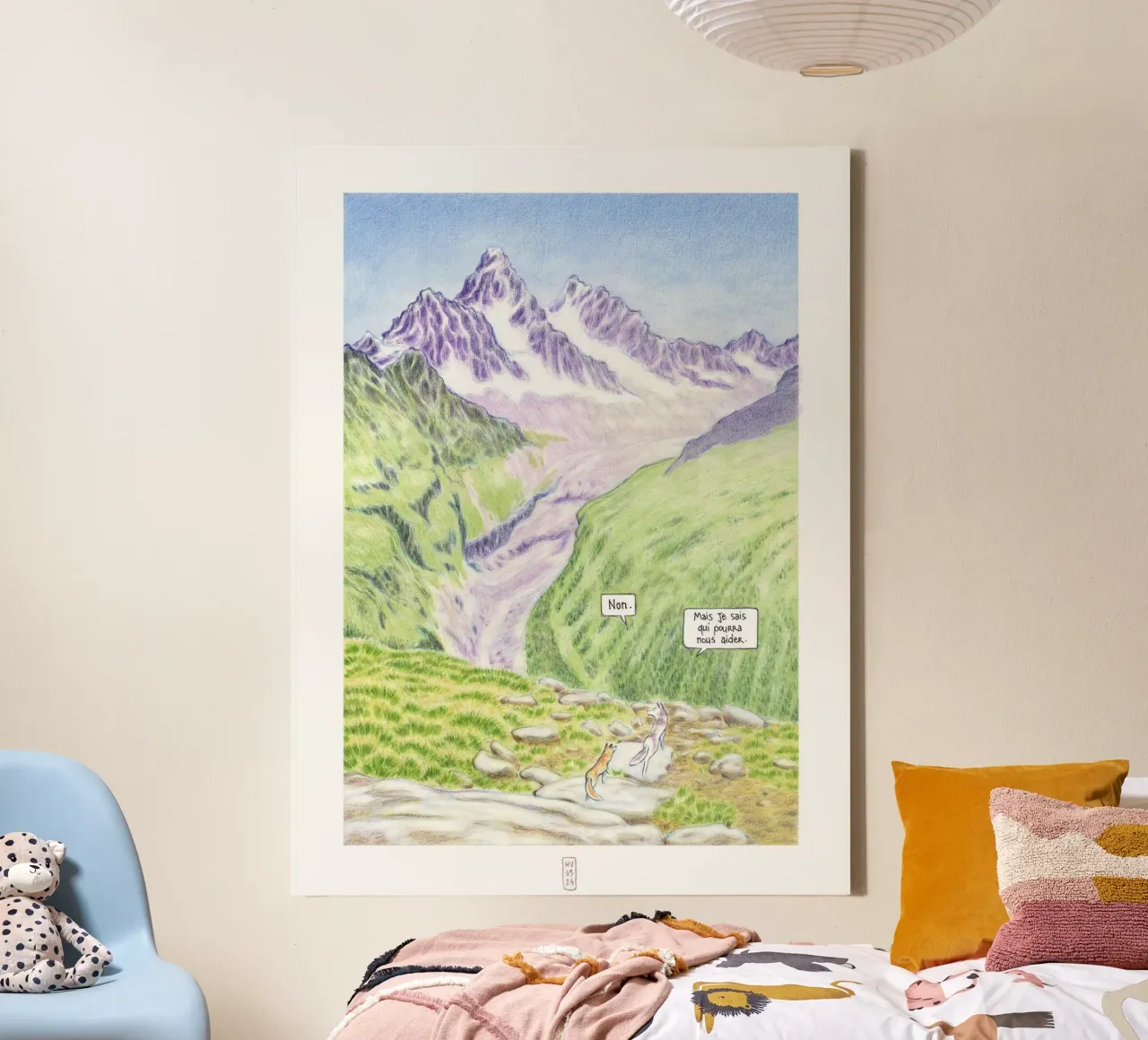 La légende du loup sans queue (extrait) Leinwand mit Schattenfugenrahmen von Humphrey VIDAL