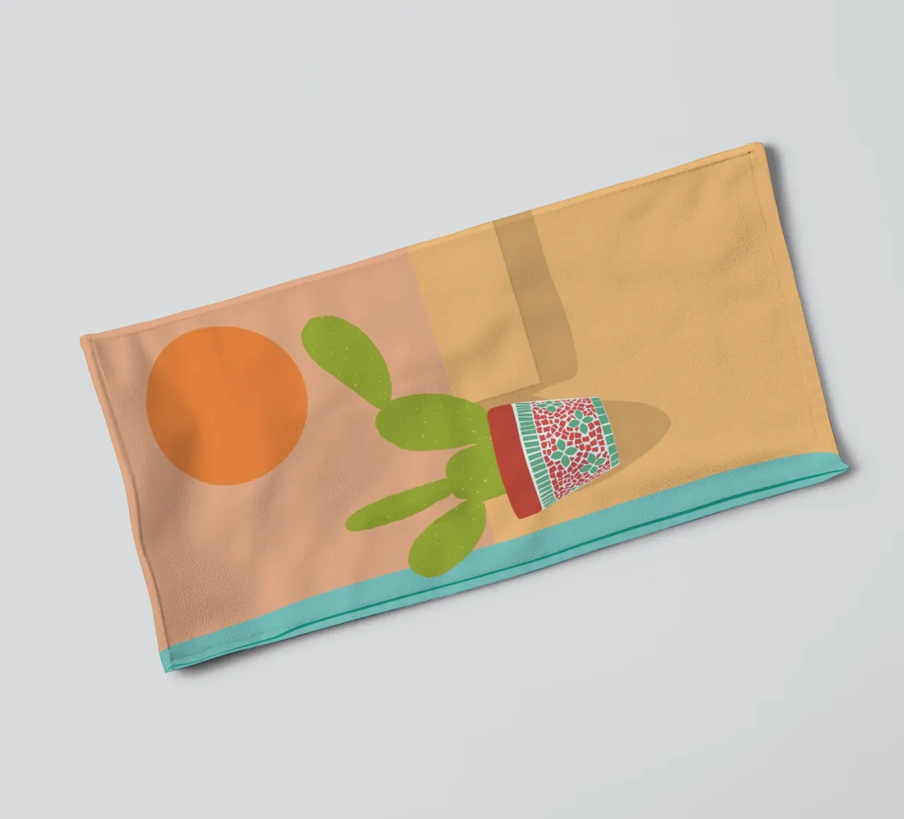 Boho Kaktus Opuntia Illustration asciugamano da bagno da pierosvisuals