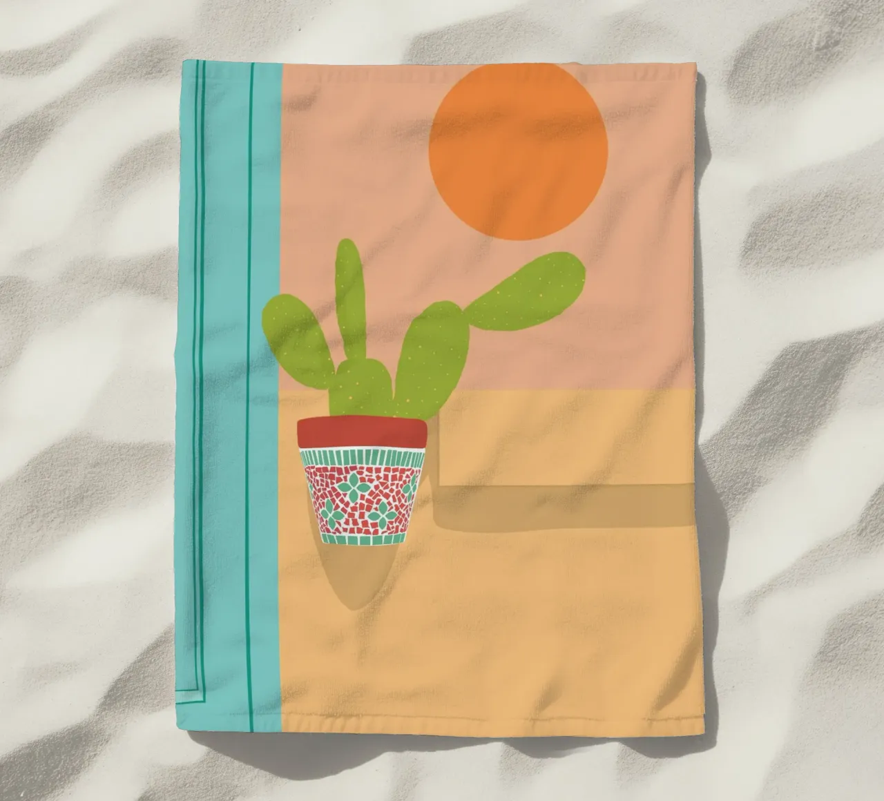 Boho Kaktus Opuntia Illustration telo mare da pierosvisuals