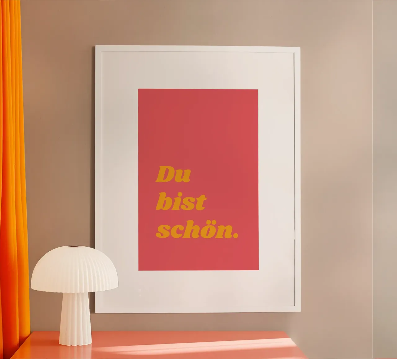 Du bist schön poster con telaio in legno da pierosvisuals