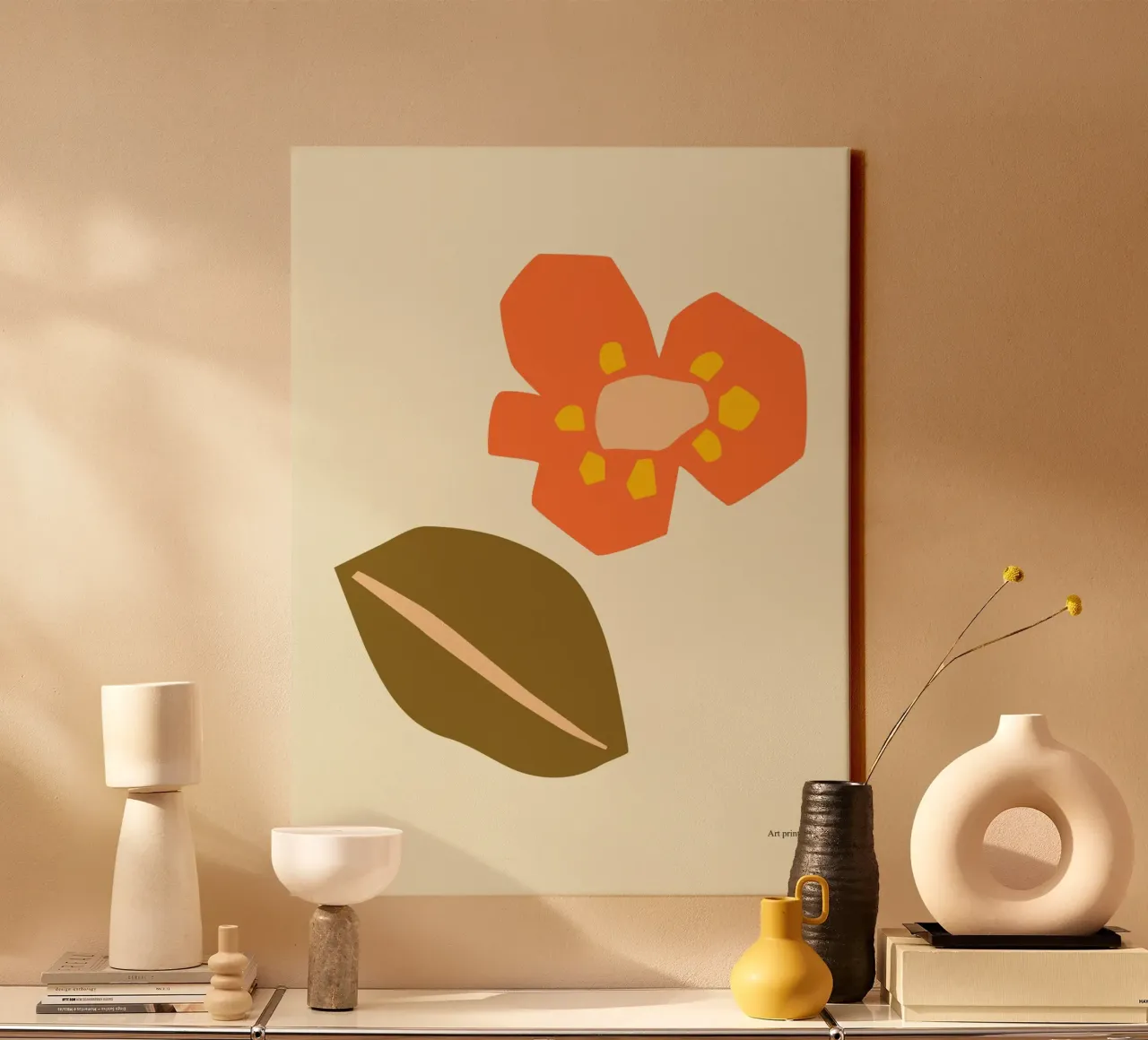 Color Flow No 59 canvas met Baklijst van treechild