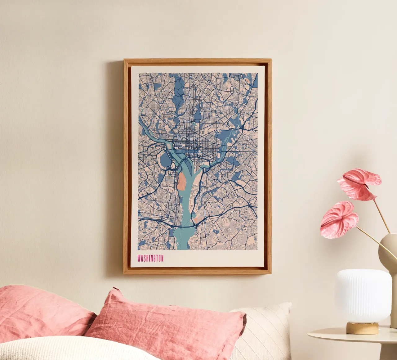 Hoofdstad van de VS - Washington, D.C. canvas met Baklijst van MOOODZART