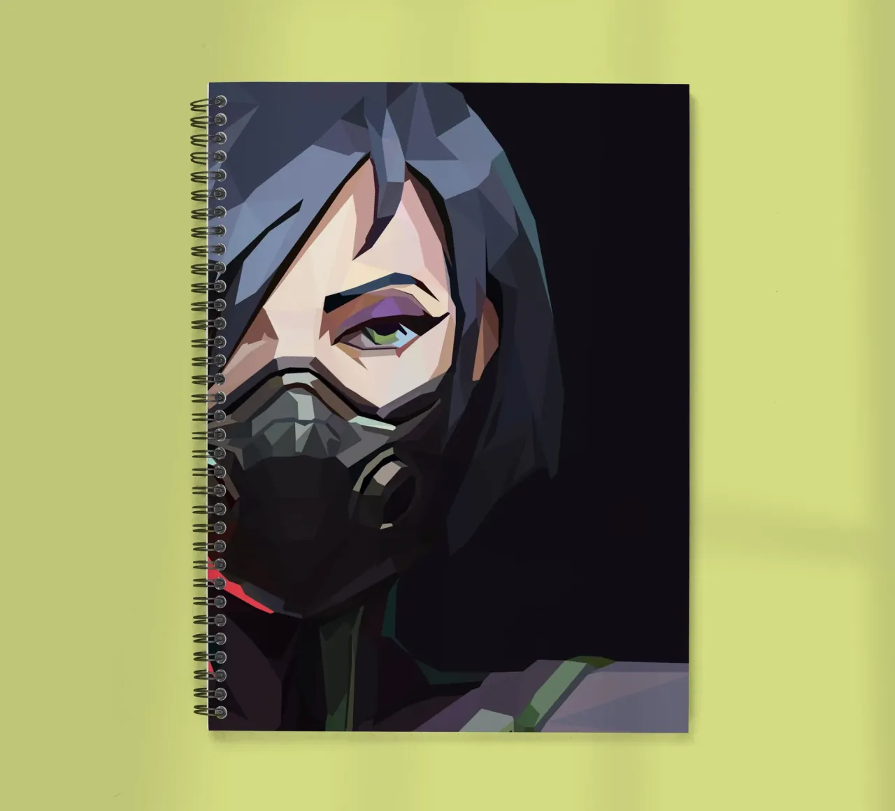 character game spiral notebook by Low poly art