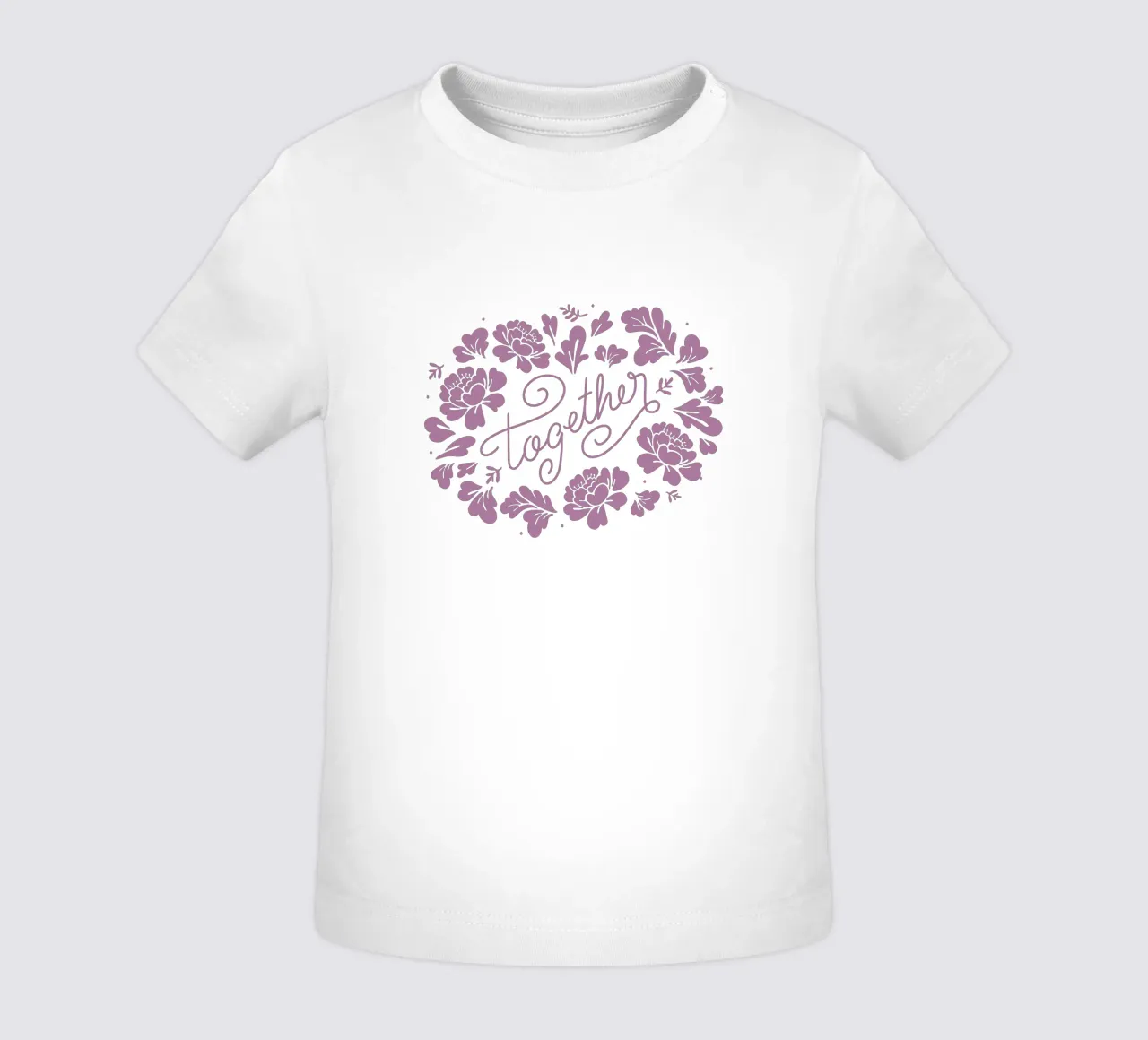 Together - Floral Lettering Art Baby T-Shirt von anisillustration
