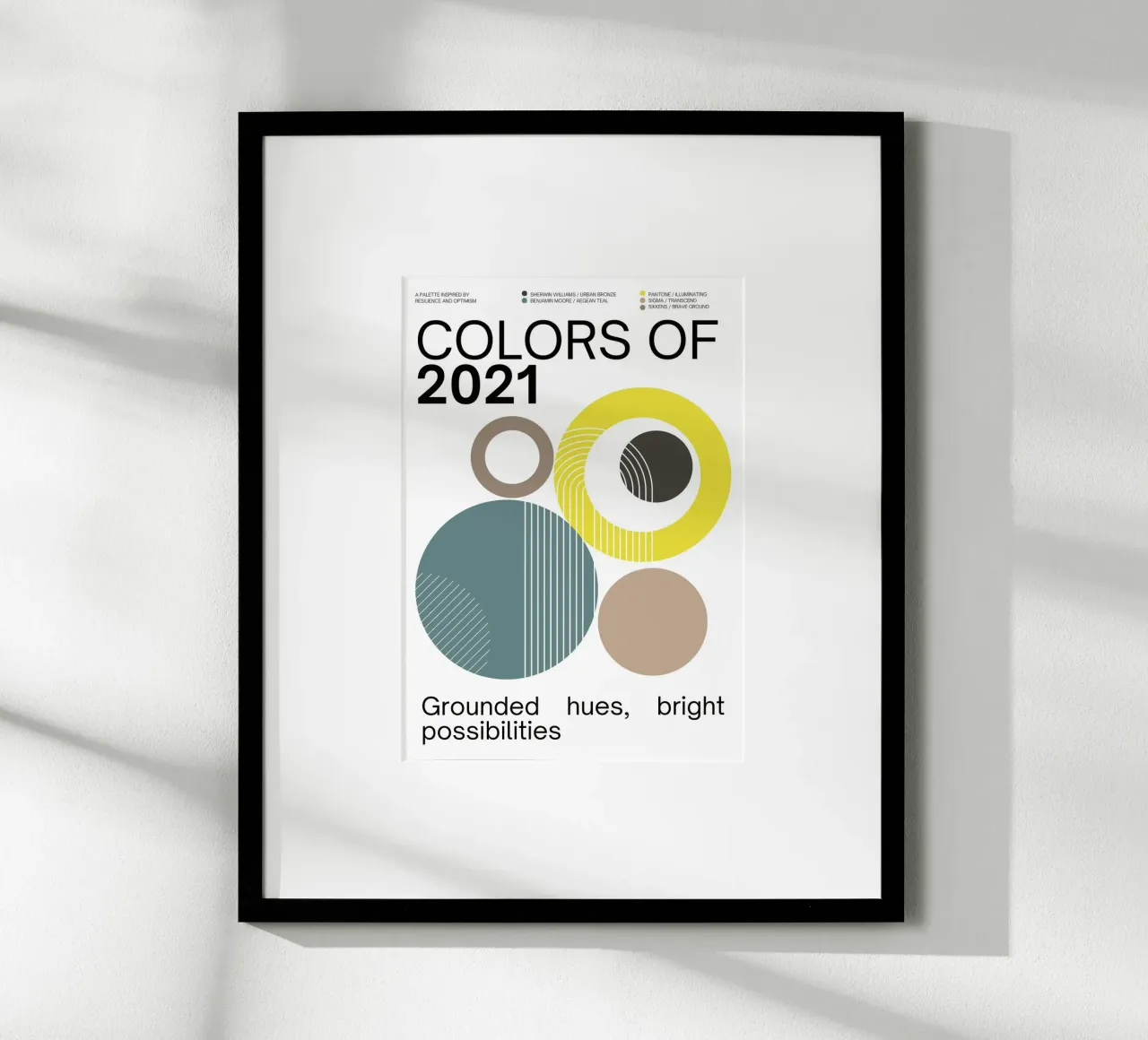 2021 Colors of the year Poster - v1 – Bauhaus Circles carta hahnemühle da Hightown Design