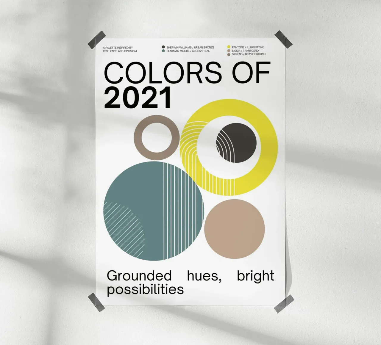 2021 Colors of the year Poster - v1 – Bauhaus Circles carta hahnemühle da Hightown Design