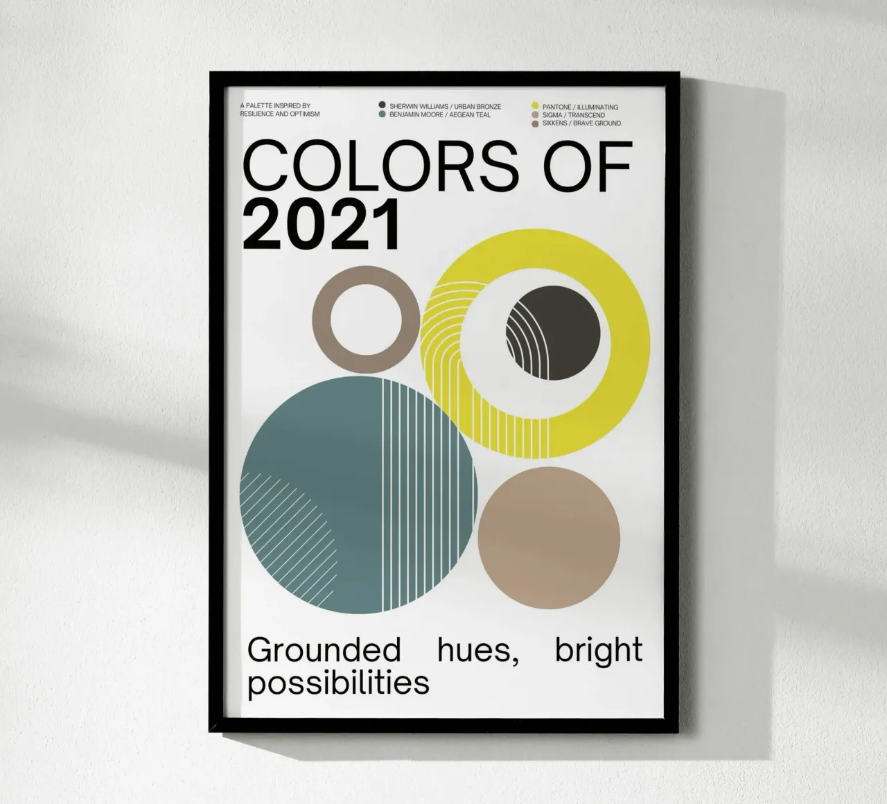 2021 Colors of the year Poster - v1 – Bauhaus Circles carta hahnemühle da Hightown Design