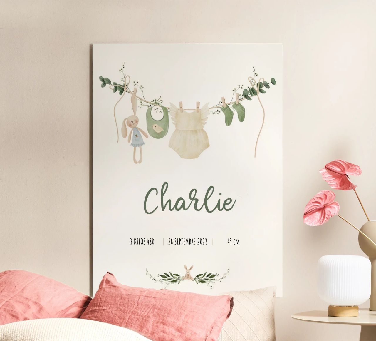 Affiche de naissance personnalisable - Modèle Charlie alluminio dibond da Idées & Création