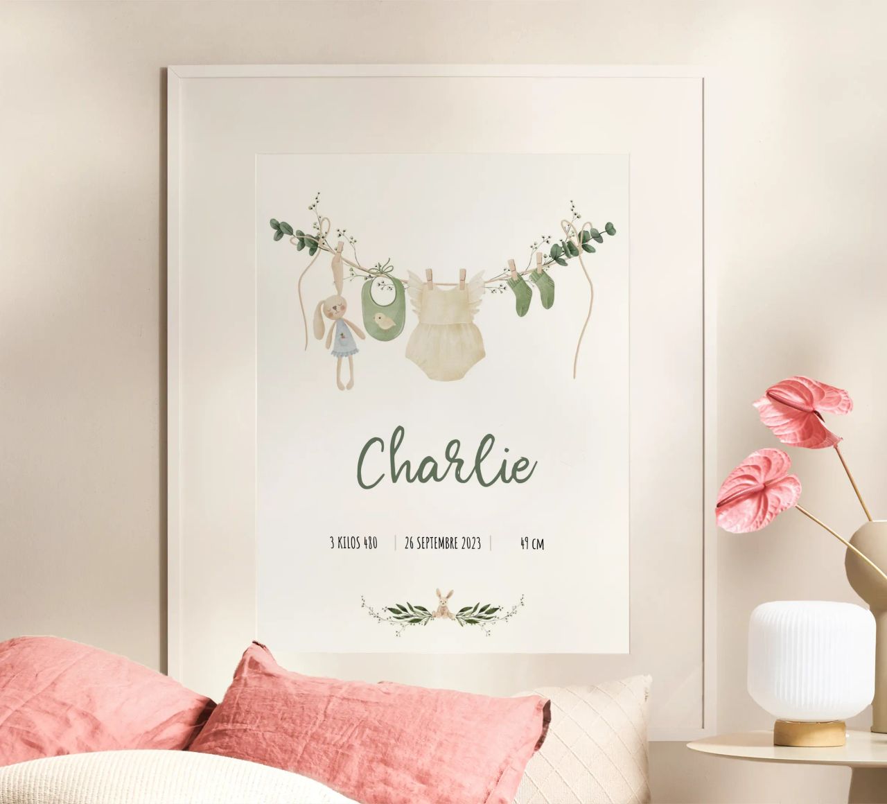 Affiche de naissance personnalisable - Modèle Charlie poster de Idées & Création