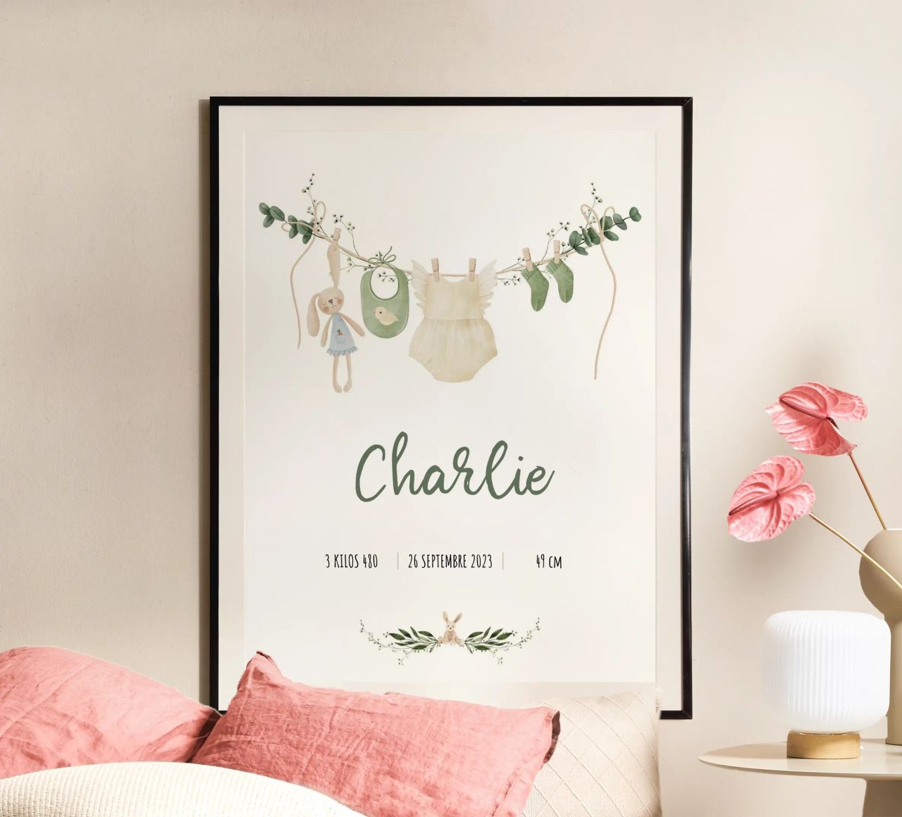 Affiche de naissance personnalisable - Modèle Charlie poster de Idées & Création