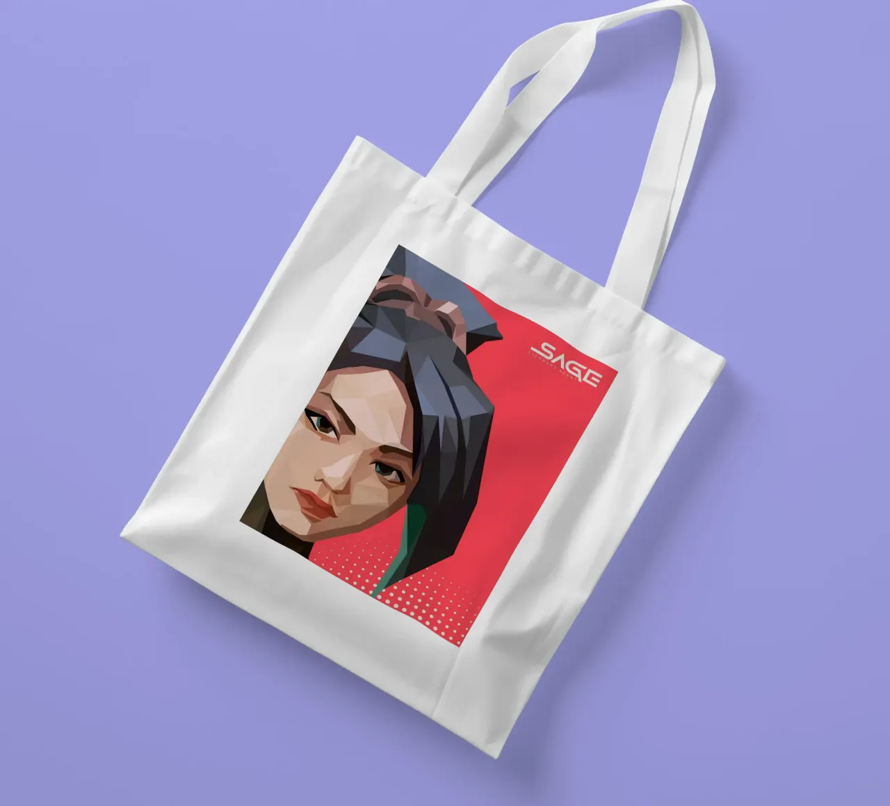 Sage character game borsa in juta da Low poly art