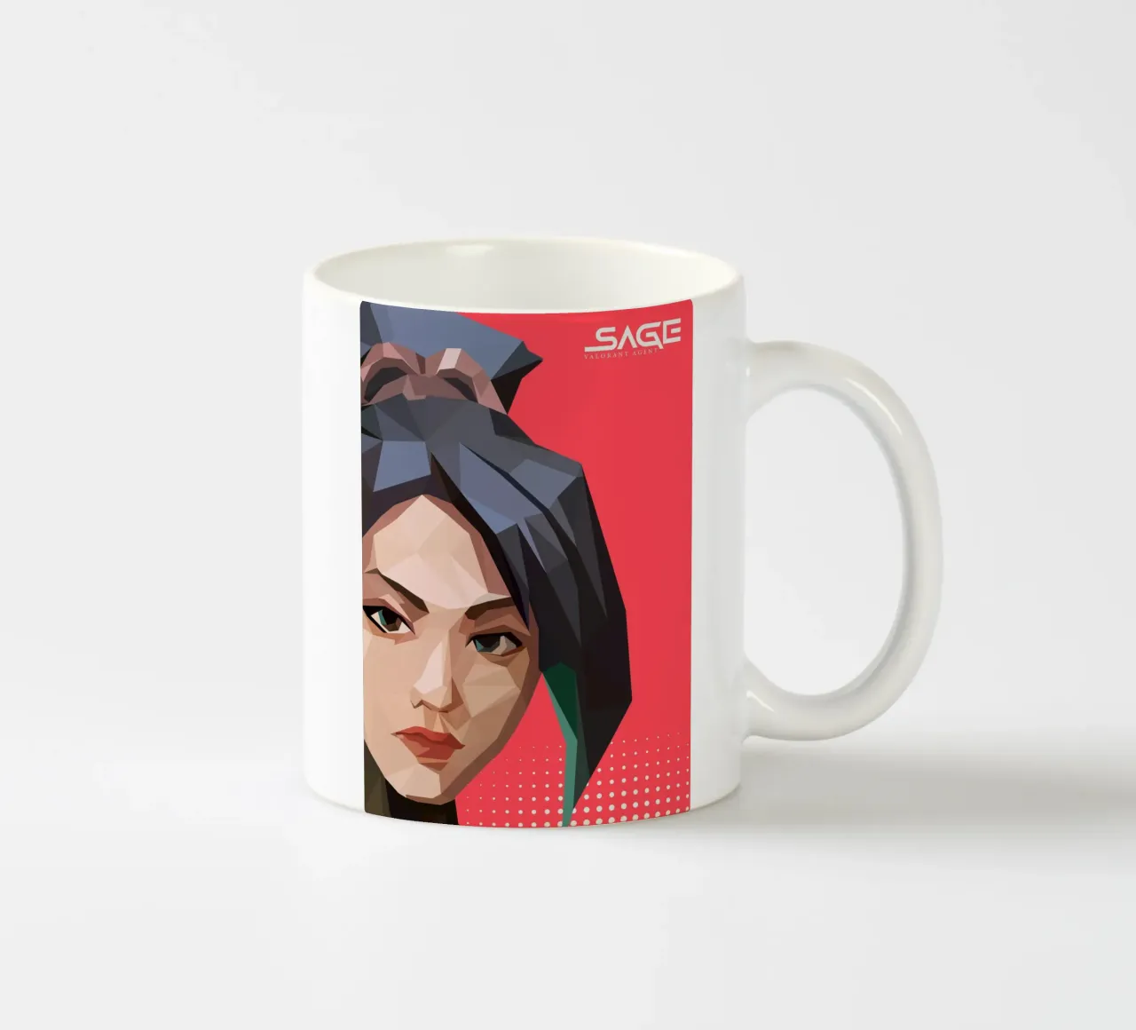 Sage character game tazza in ceramica da Low poly art