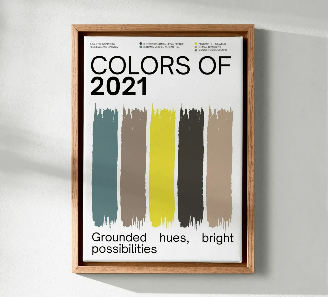 2021 Colors of the year Poster - v2 – Brush Strokes canvas by Hightown Design