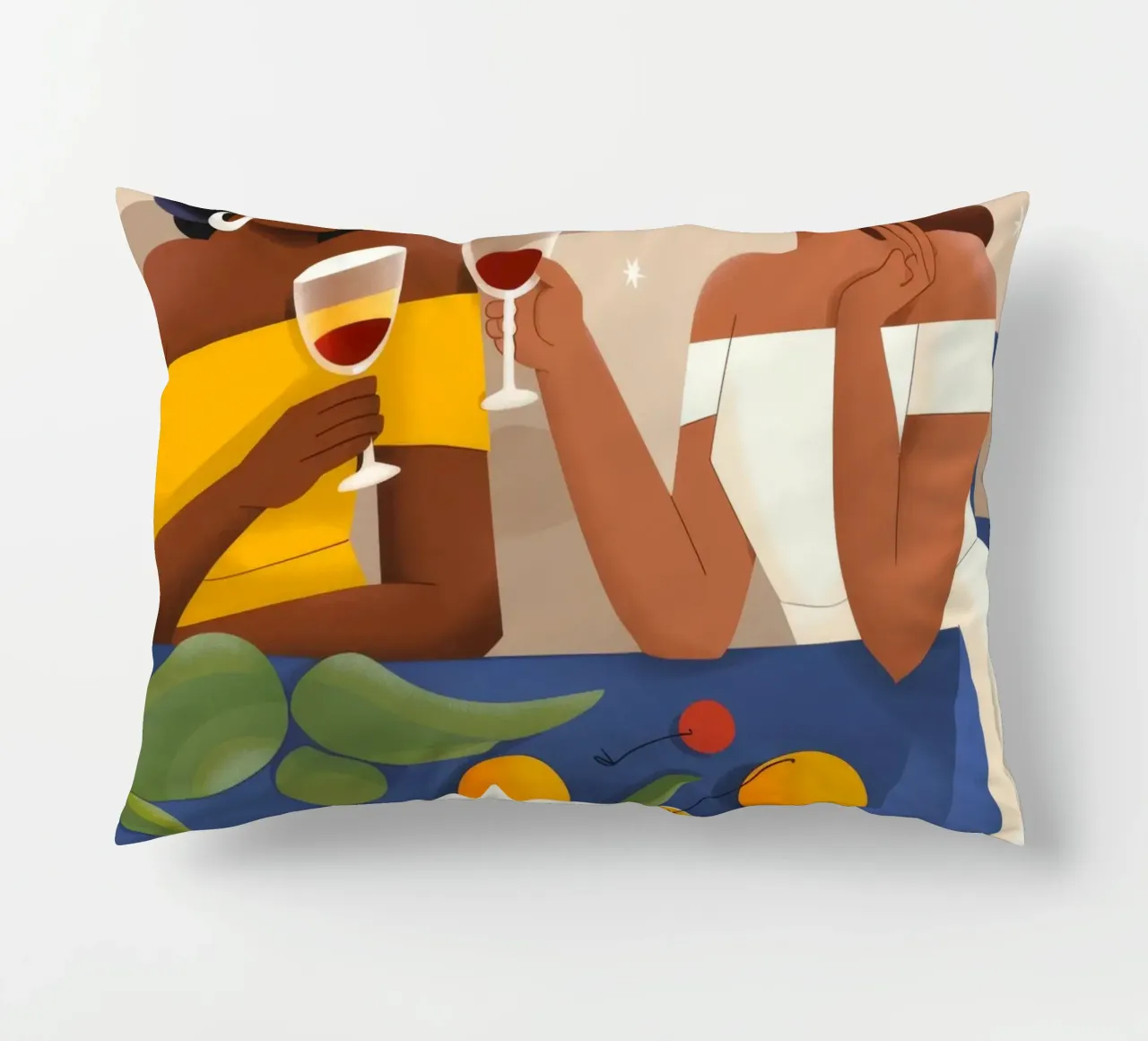 Joyful Reunion decorative cushion by Artie Shifa