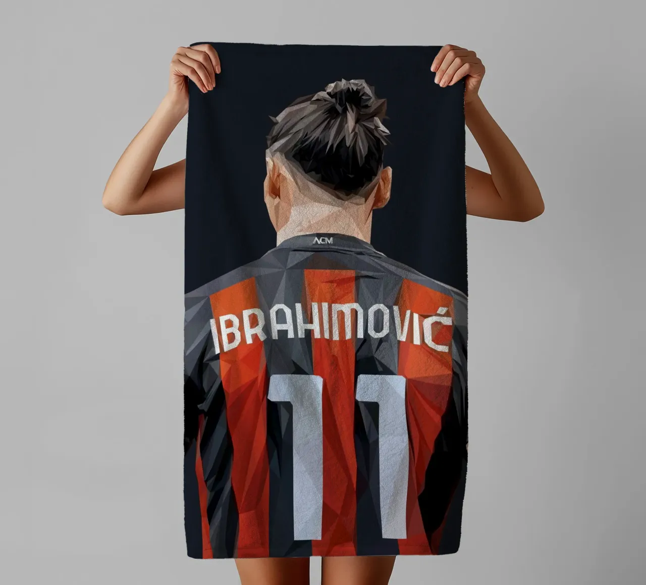 Ibrahimovic football player asciugamano da bagno da Low poly art