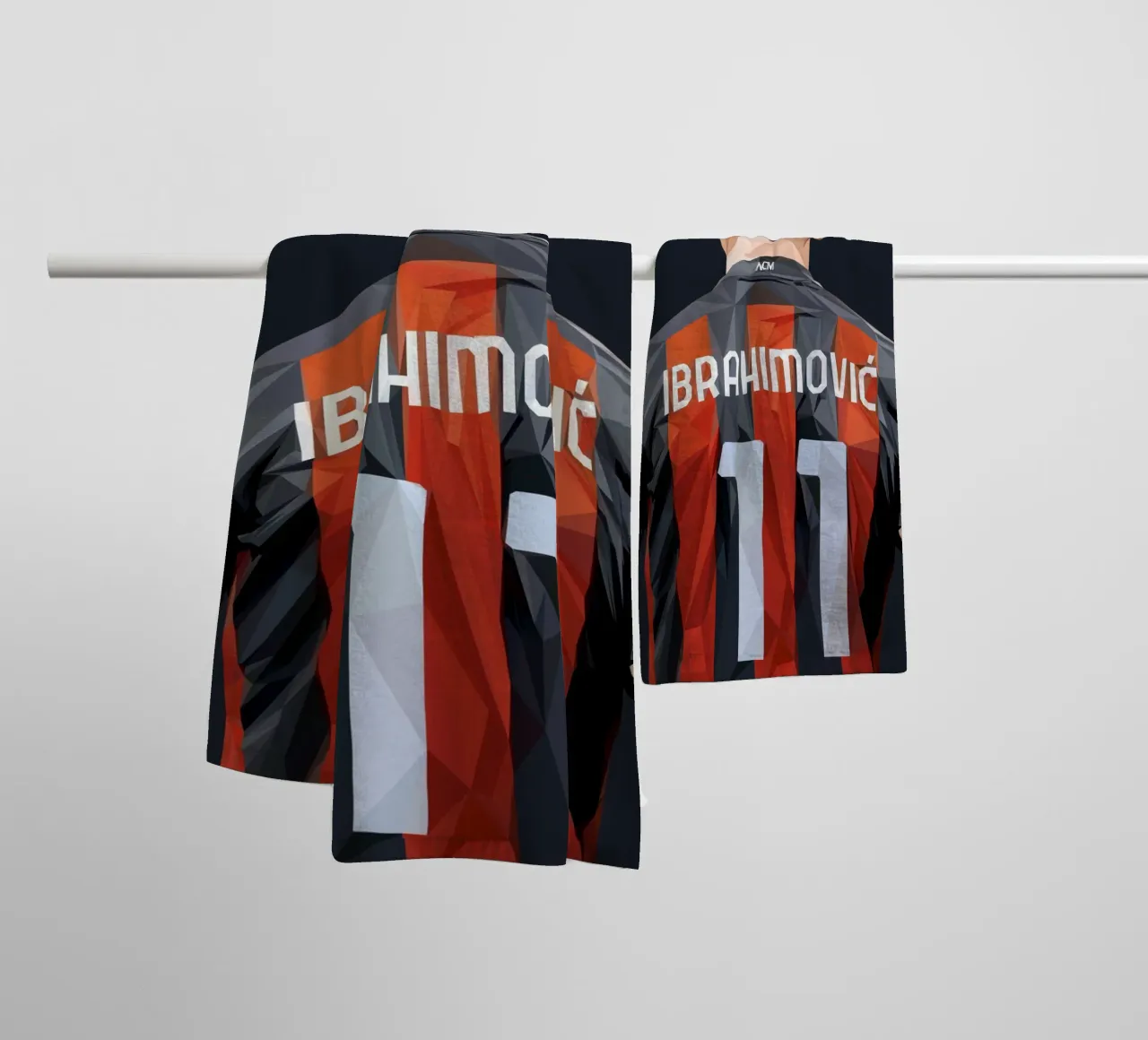 Ibrahimovic football player asciugamano da bagno da Low poly art