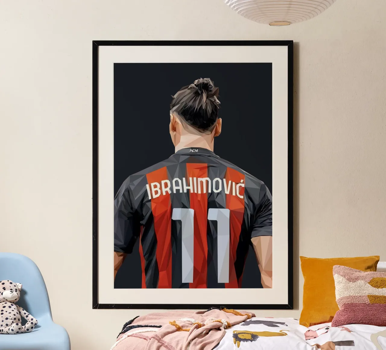Ibrahimovic football player hahnemühle by Low poly art