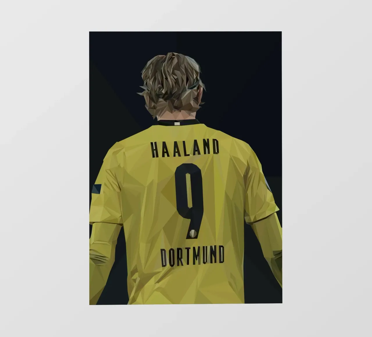Haaland Football Player pellicola backlit da Low poly art