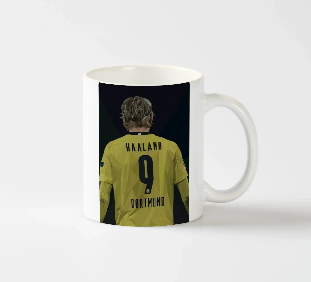 Haaland Football Player tazza in ceramica da Low poly art
