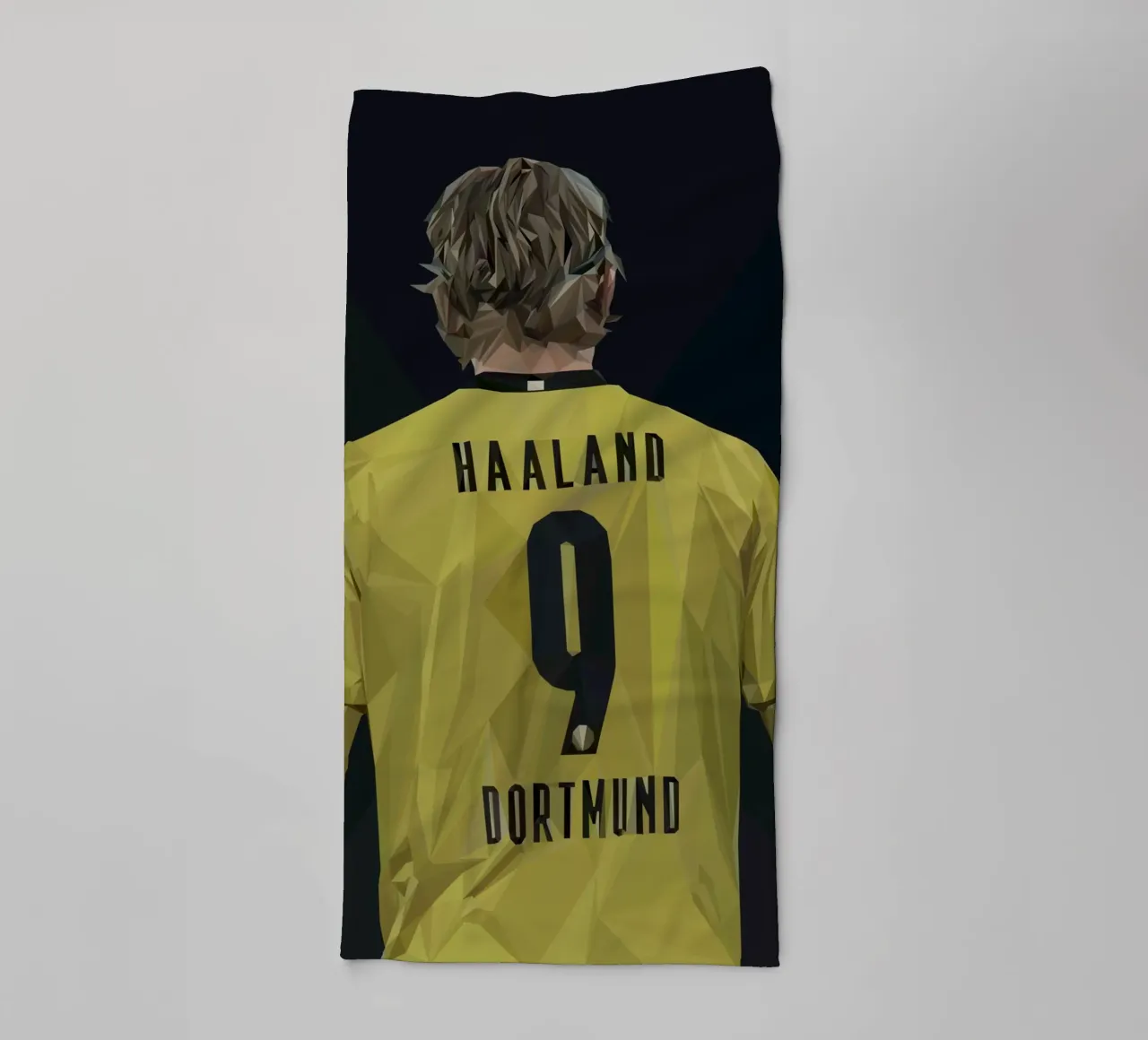 Haaland Football Player asciugamano da bagno da Low poly art