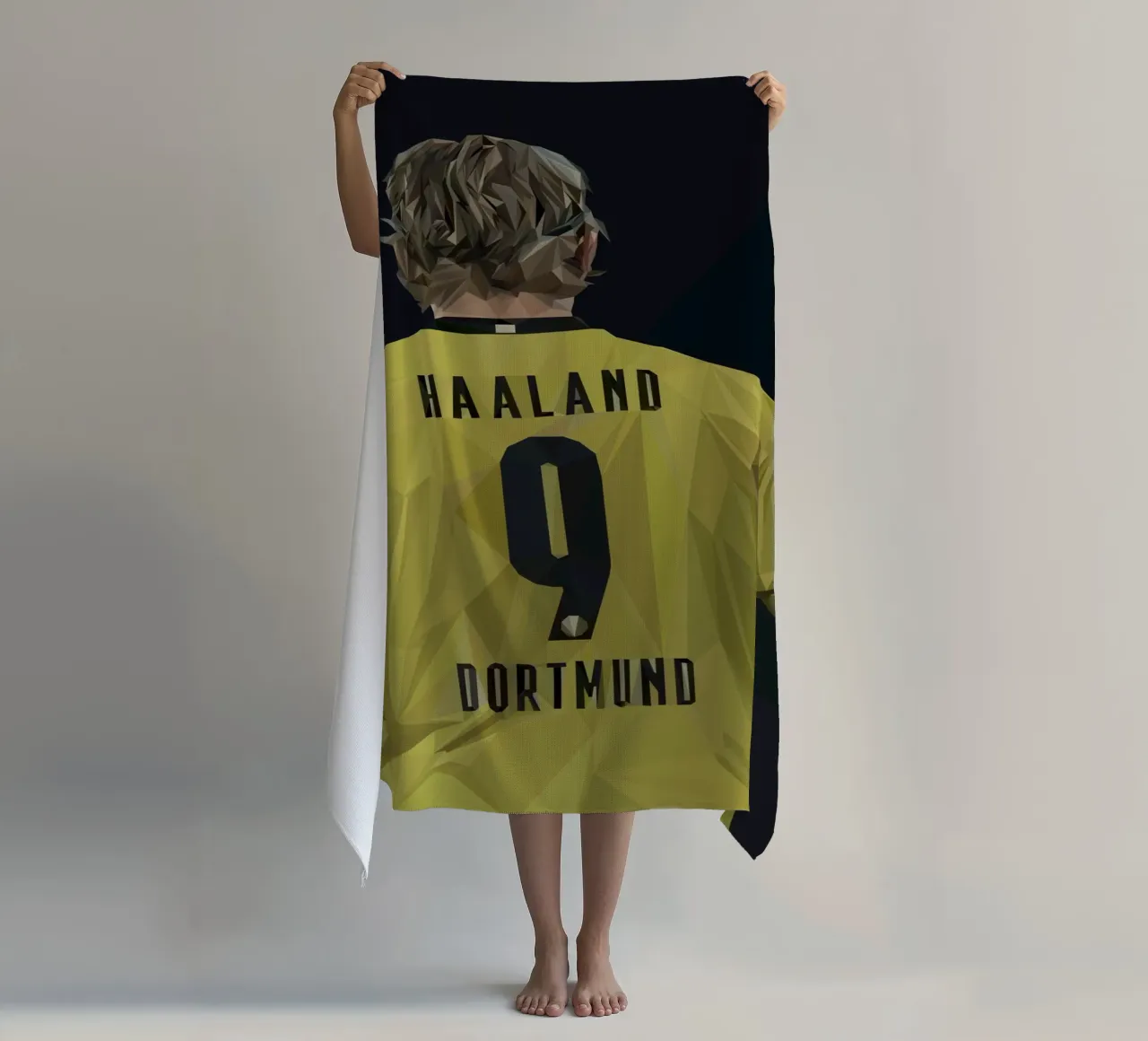 Haaland Football Player telo mare da Low poly art