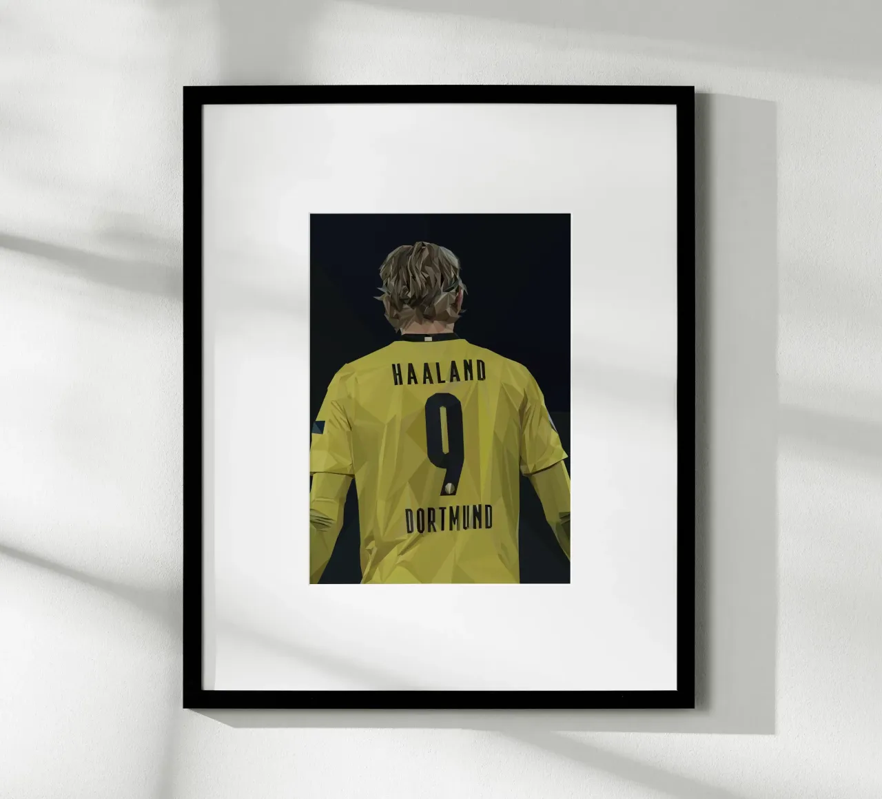 Haaland Football Player carta hahnemühle da Low poly art