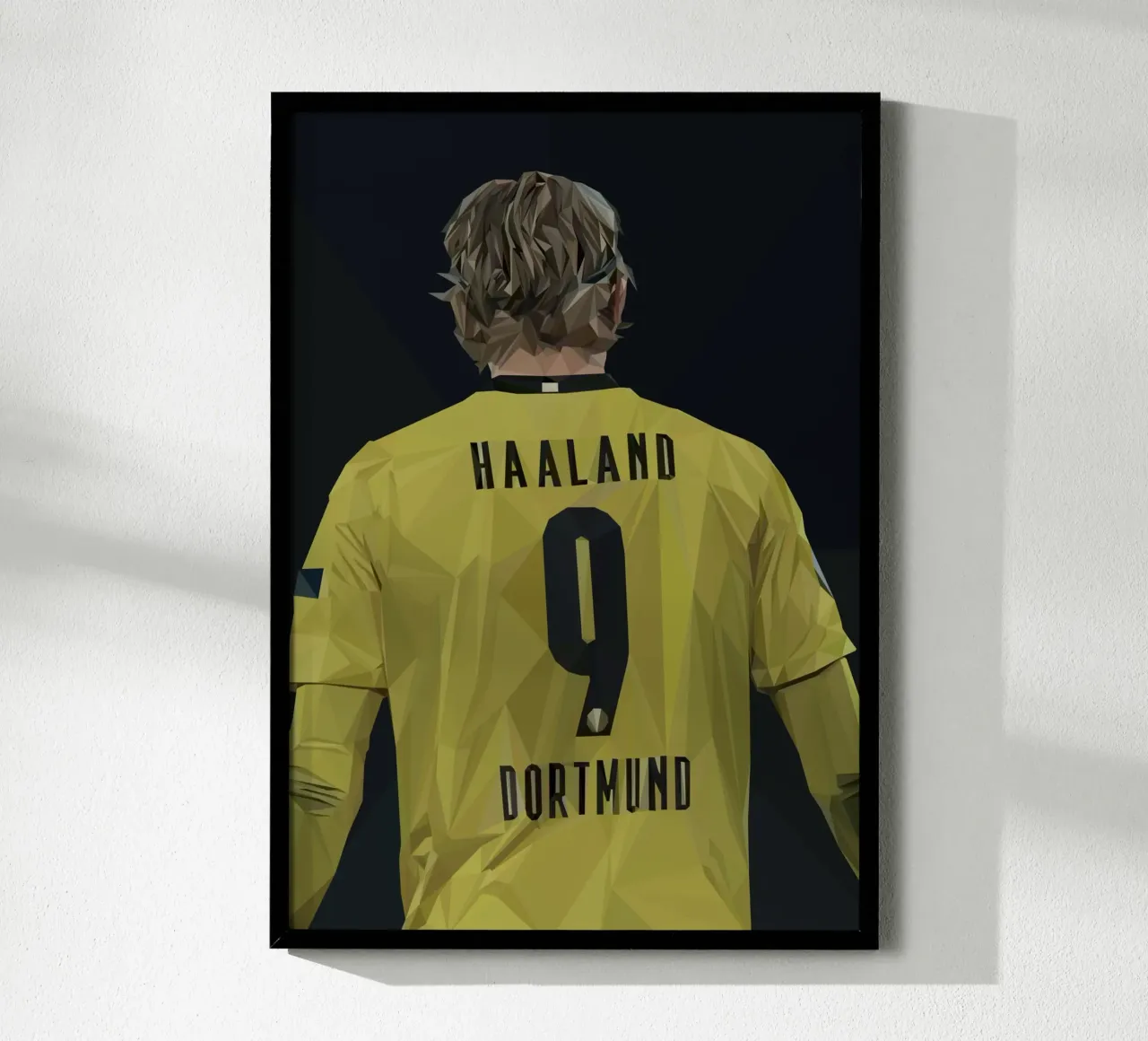 Haaland Football Player carta hahnemühle da Low poly art
