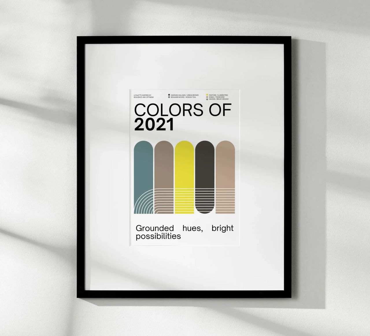 2021 Colors of the year Poster - v4 – Rounded Stripes poster da Hightown Design