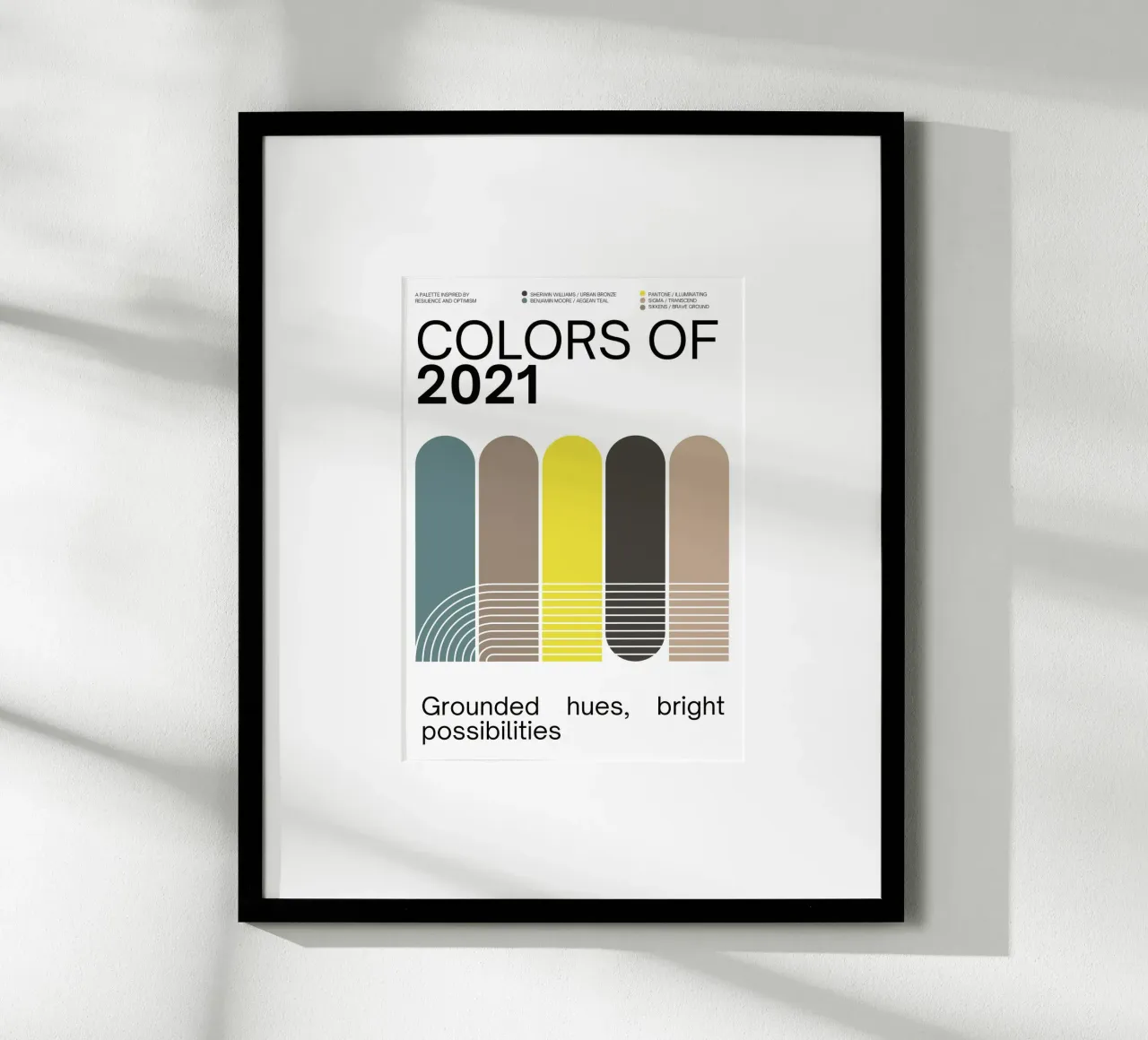 2021 Colors of the year Poster - v4 – Rounded Stripes poster da Hightown Design