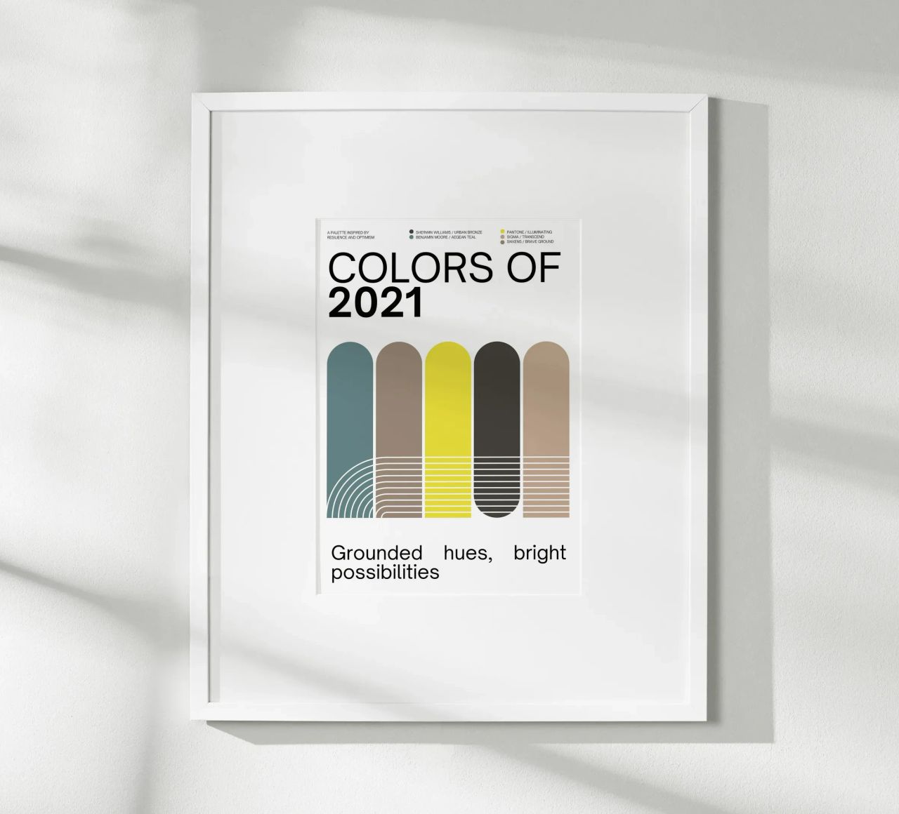 2021 Colors of the year Poster - v4 – Rounded Stripes poster da Hightown Design
