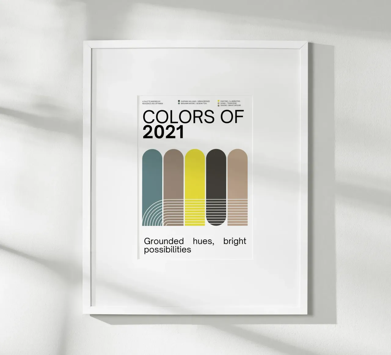 2021 Colors of the year Poster - v4 – Rounded Stripes poster da Hightown Design