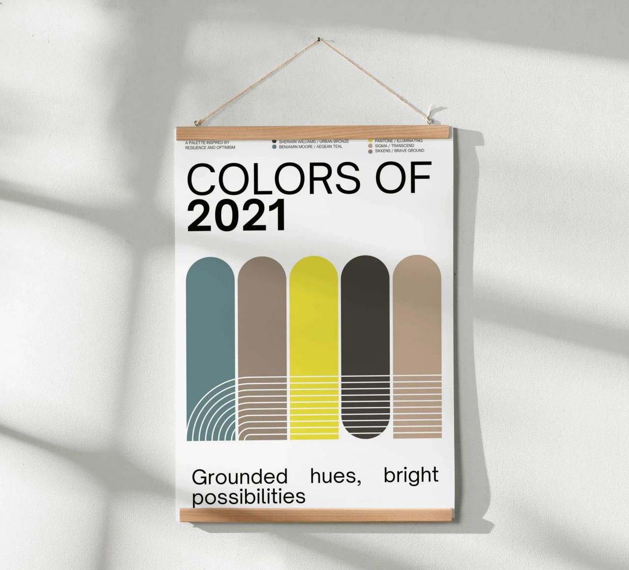 2021 Colors of the year Poster - v4 – Rounded Stripes poster da Hightown Design