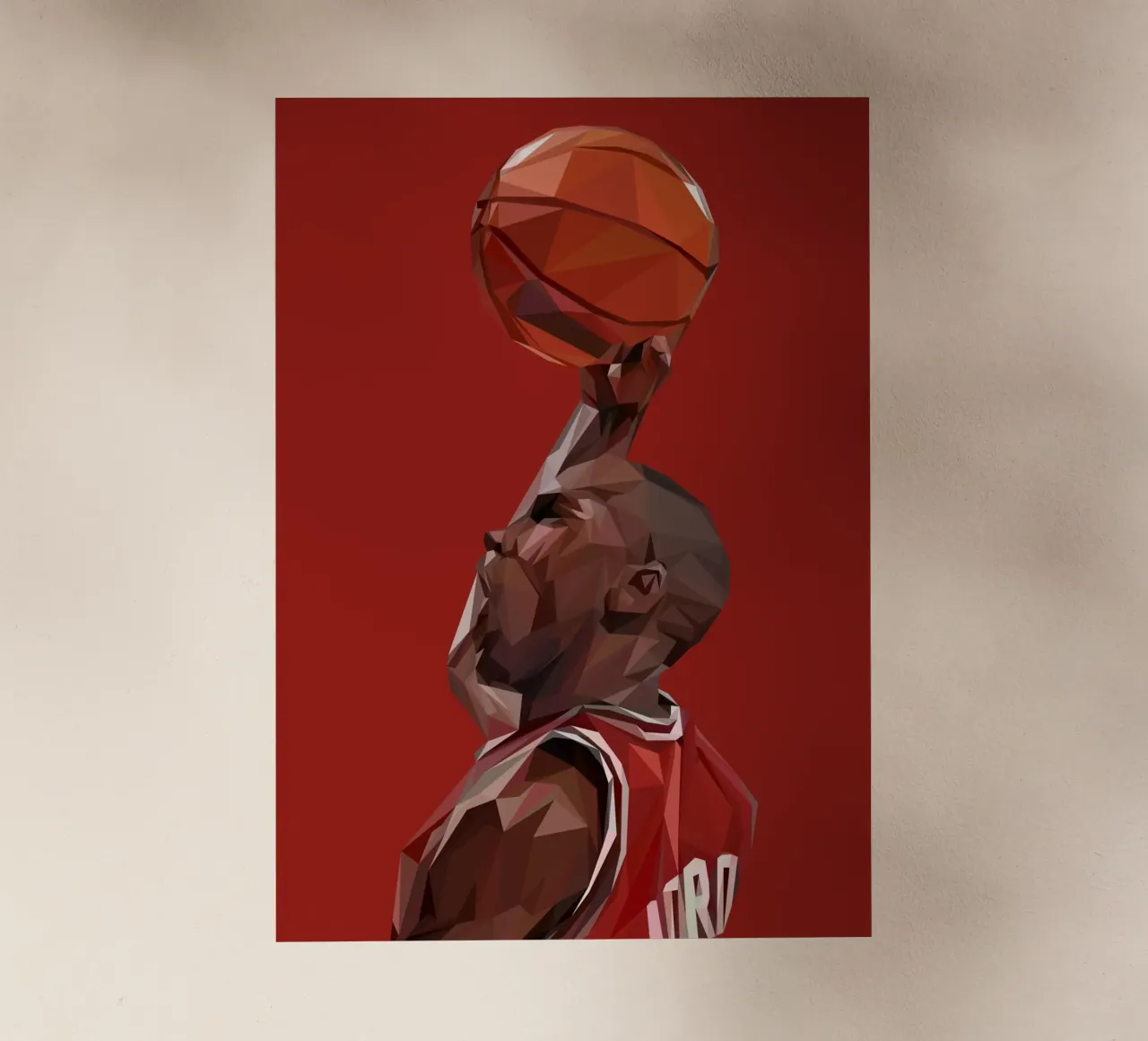 Jordan The Legend Basketball Player pellicola backlit da Low poly art
