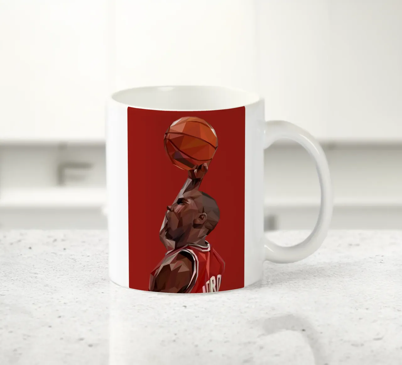Jordan The Legend Basketball Player tazza in ceramica da Low poly art