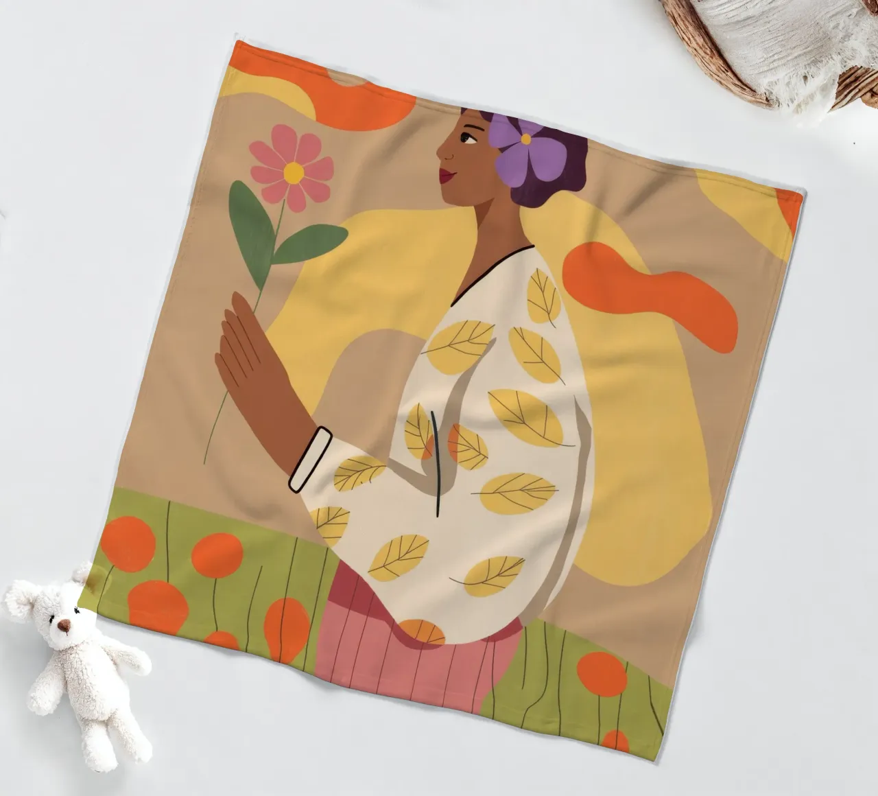 Floral Reverie fleece blanket by Artie Shifa