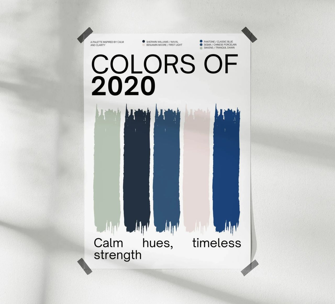 2020 Colors of the year Poster - v2 – Brush Strokes poster da Hightown Design
