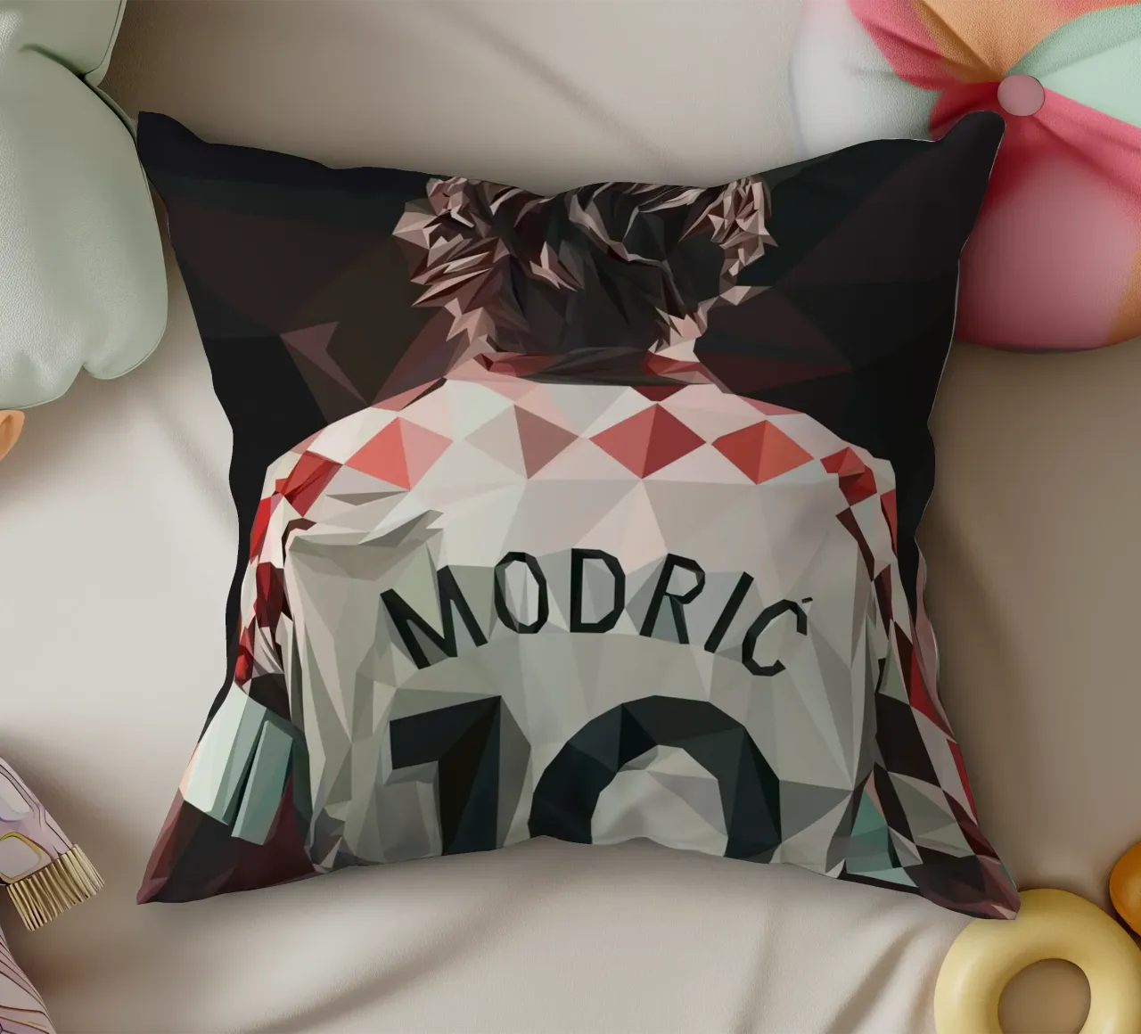 Modric Football player cuscino da Low poly art