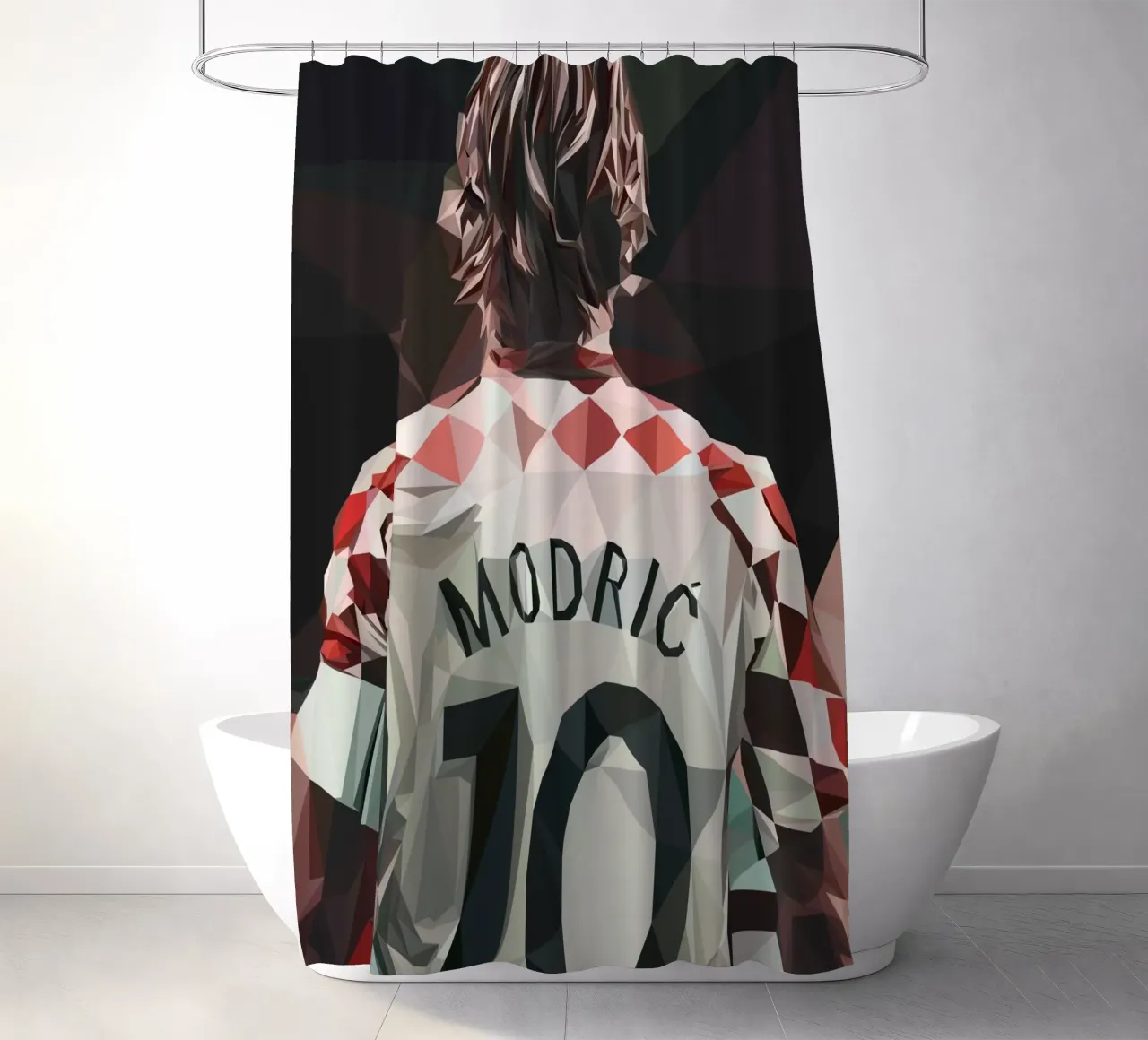 Modric Football player tenda da doccia da Low poly art