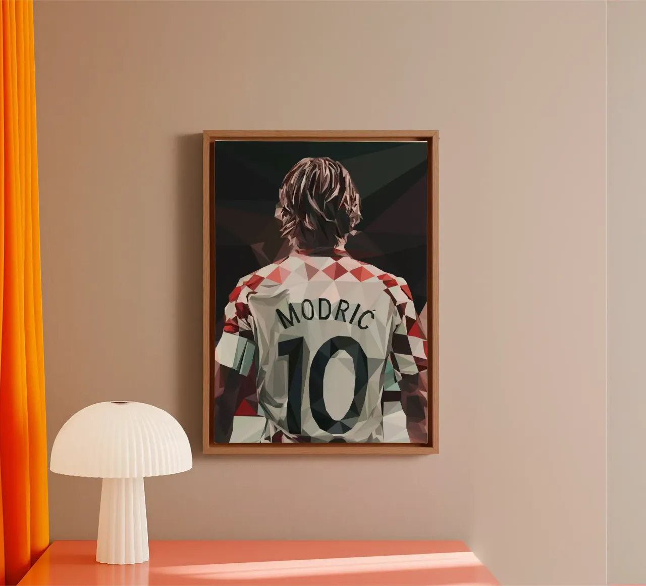 Modric Football player tela con Cornice a cassetta da Low poly art