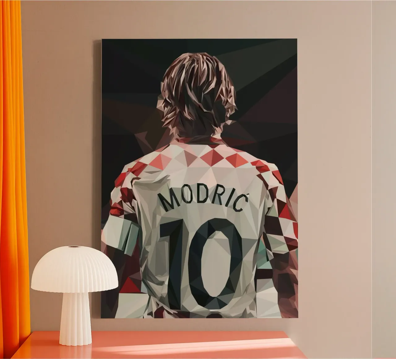 Modric Football player tela con Cornice a cassetta da Low poly art